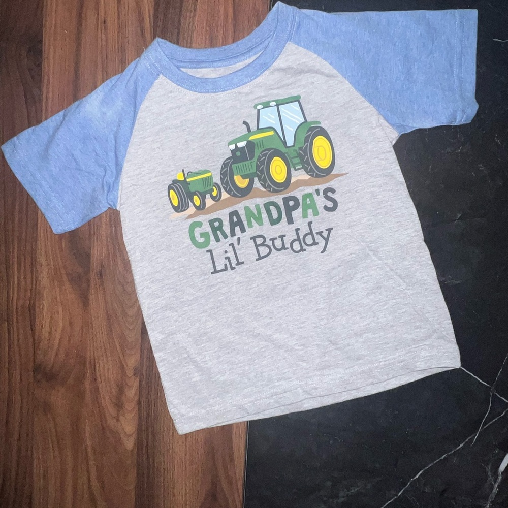 John Deere Grandpa's Lil' Buddy Kids Shirt - Blue and Gray